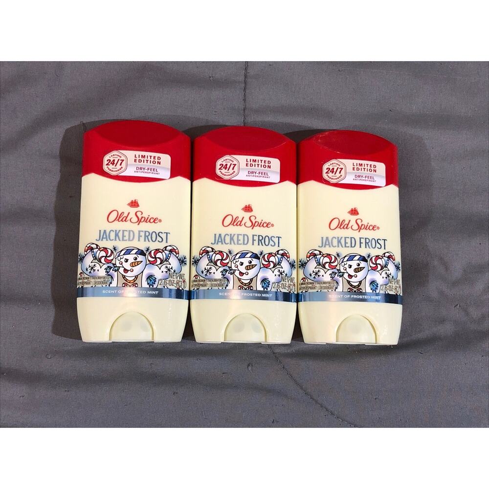 3 PACK - OLD SPICE Limited Edition JACK FROST Solid Deodorant 2.6oz Each